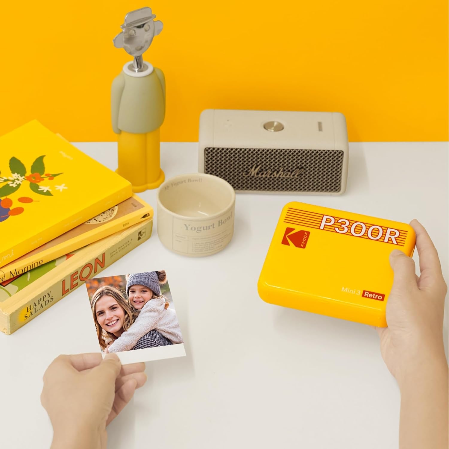 KODAK Mini 3 Retro 4PASS Portable Photo Printer (3X3 Inches) + 8 Sheets, Black